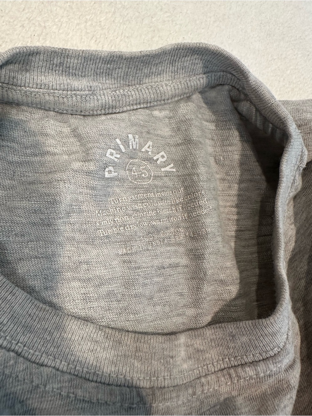 Kids Pirmary brand Gray Tee with Rainbow Stripe, size 4T - Picture 3 of 4